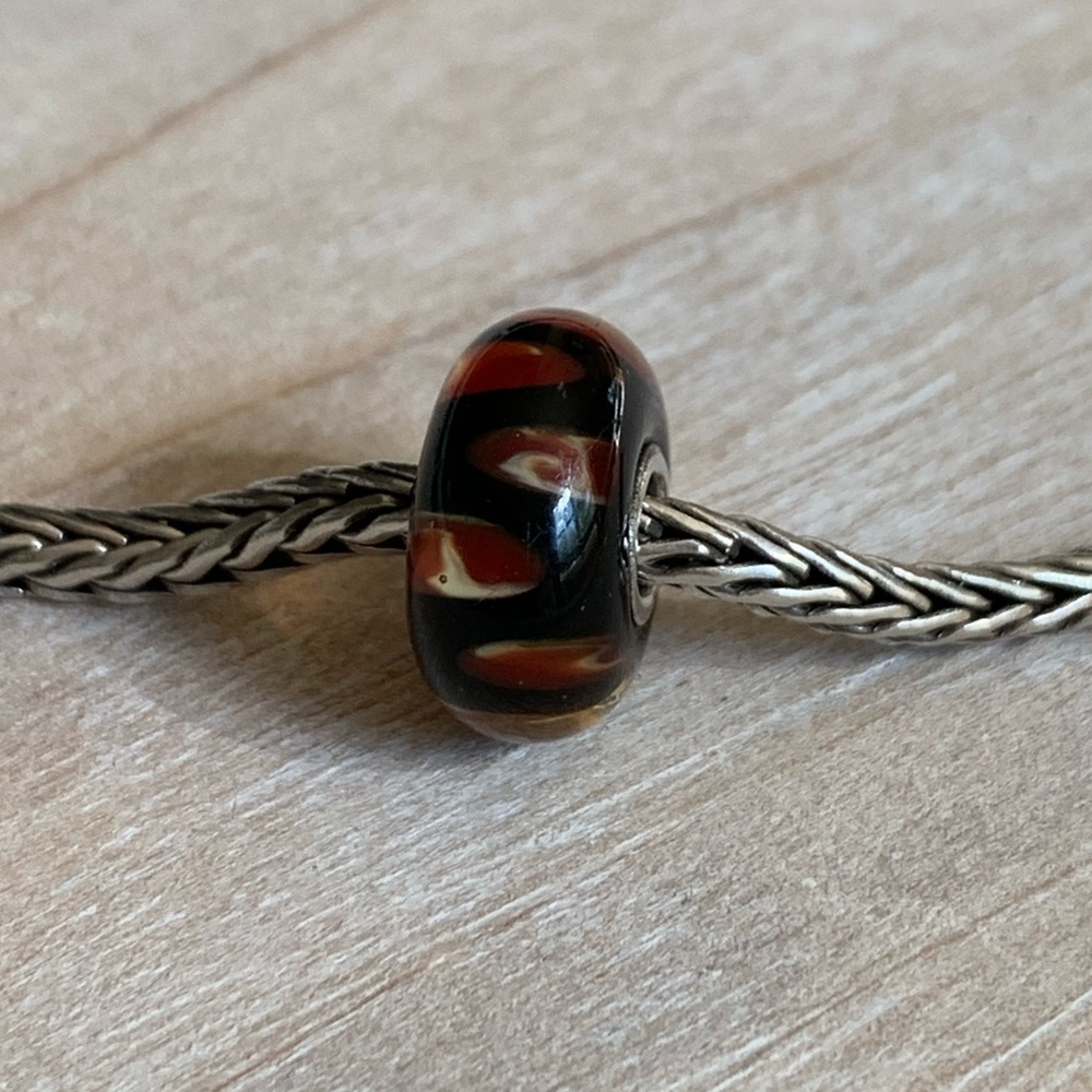 Trollbeads Authentic Dark Leopard Glass Beas LAA